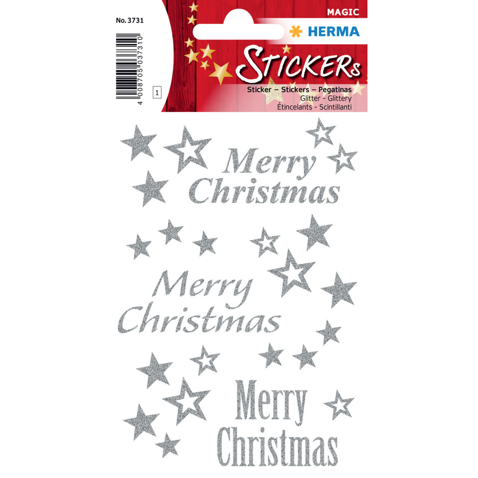 HERMA Weihnachtssticker Merry Christmas - 24 Aufkleber - 3791