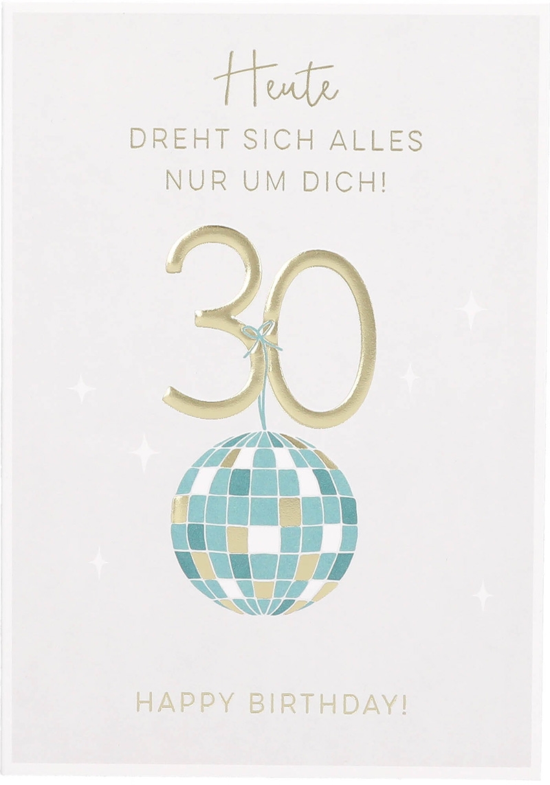Besonders schön Klappkarte mit Naturpapier-Umschlag - 016 - "Heute dreht sich alles nur um dich! 30"