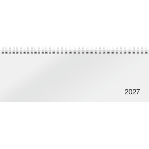 Rido/idé Querterminbuch Sequenz 2027 – Tischkalender 297×105 mm, Karton-Einband Trucard, weiß
