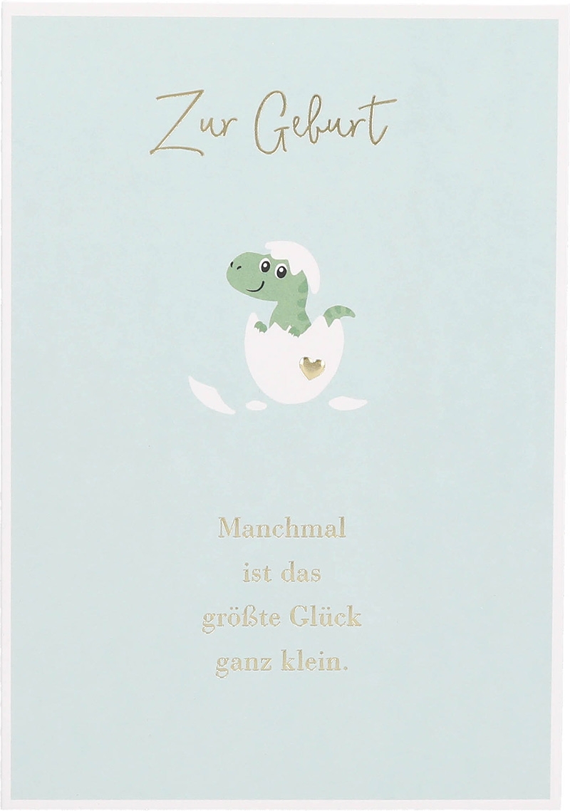 Besonders schön Klappkarte mit Naturpapier-Umschlag - 038 - "Zur Geburt. Manchmal ist das größte Glück ganz klein."