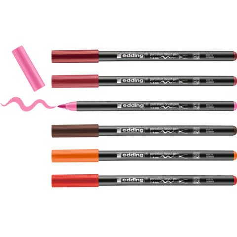 edding Porzellanmalstift 4200, Warm, 6 Stück, sortiert
