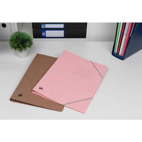 OXFORD Eckspanner Top File+, A4, Karton, pastellrosa