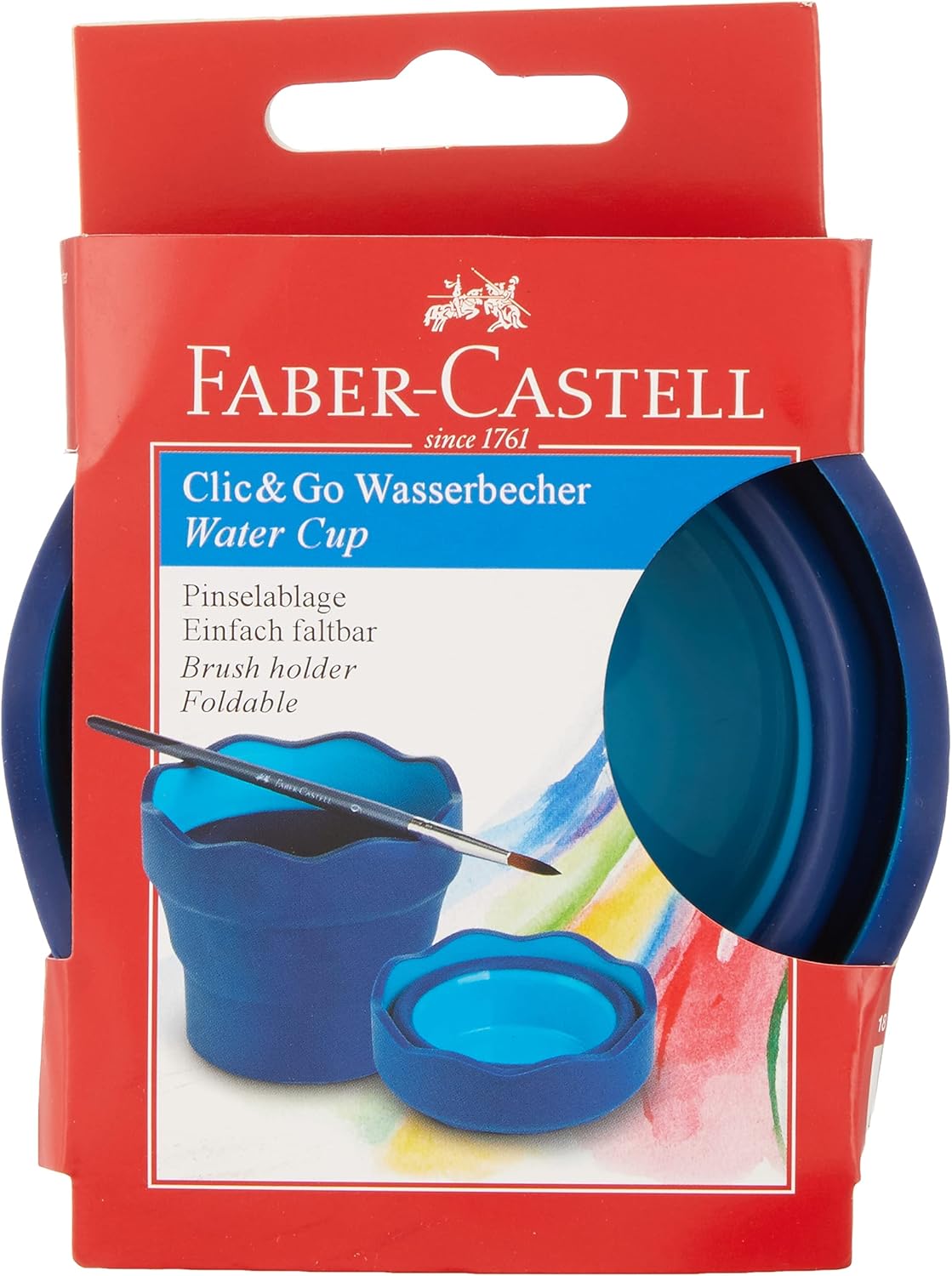 FABER-CASTELL Wasserbecher CLIC & GO, faltbar, blau FABER-CASTELL Wasserbecher CLIC & GO, faltbar, blau