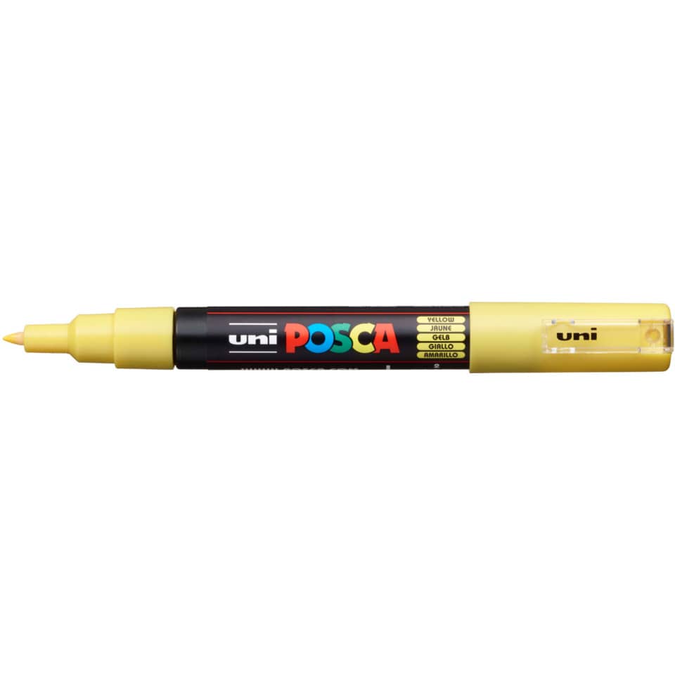 Uni-Posca Acrylstift PC-1MC, Pigmentmarker, Rundspitze, 0.70 mm - Gelb