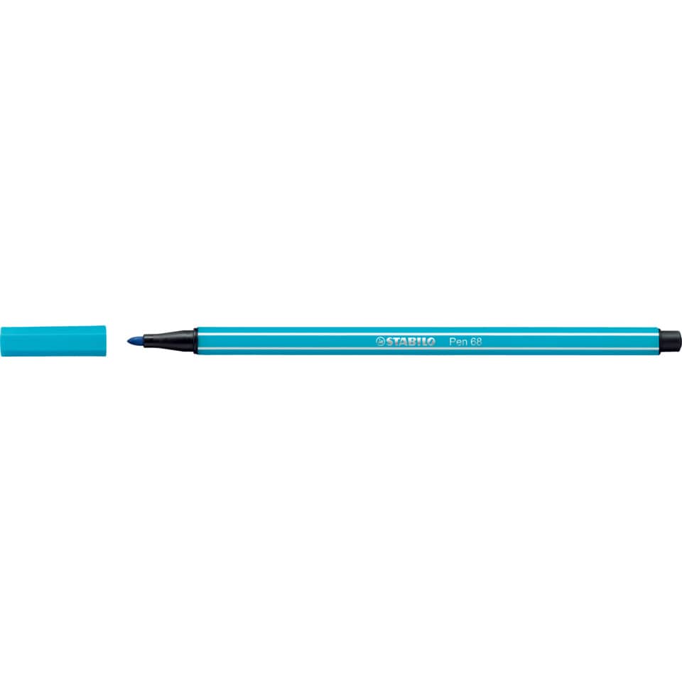 STABILO Filzstift Fasermaler Pen 68,  1mm, 68/31, Farbe: hellblau