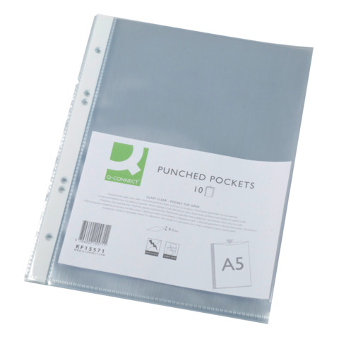 Q-CONNECT Prospekthülle, A5, 10 Stück, glasklar