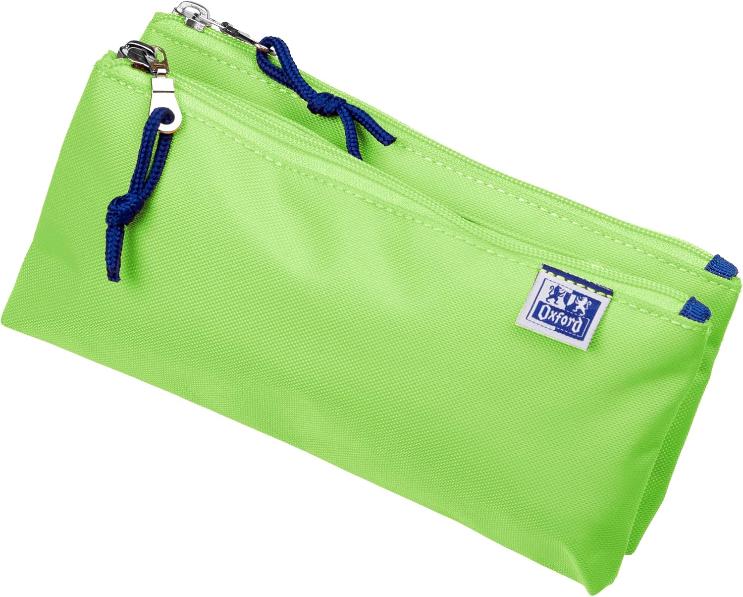 Oxford Federmäppchen mit Doppel-Fach, 2 Taschen, neongrün