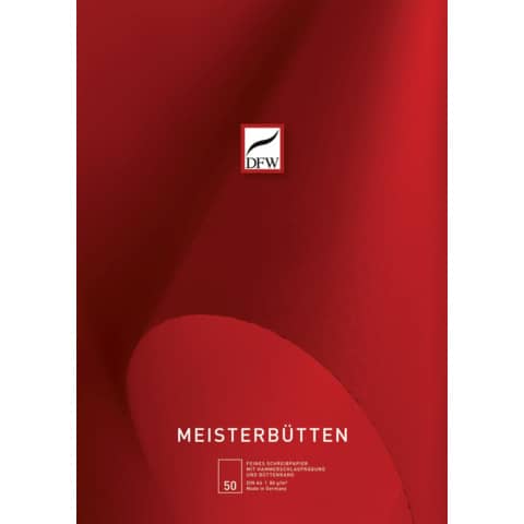 DFW Briefblock Meisterbütten, A4, 50 Blatt, blanko