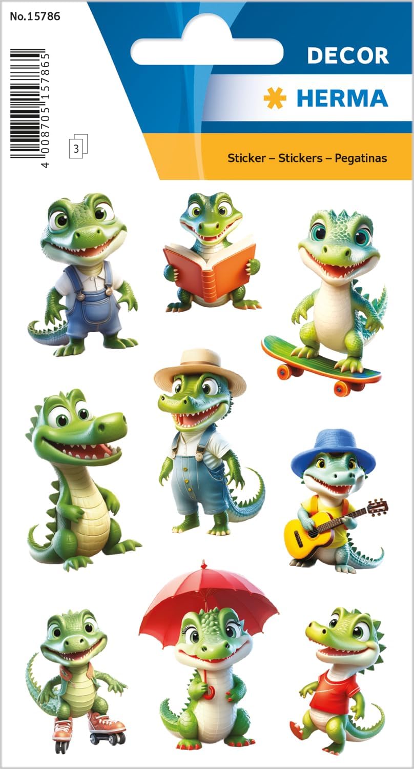 HERMA Decor Krokodil Sticker, 27 Aufkleber - 15786 HERMA Decor Krokodil Sticker, 27 Aufkleber - 15786
