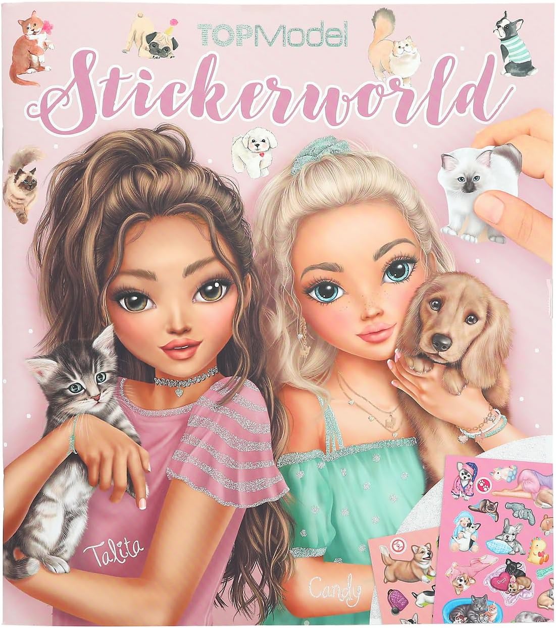TOPModel 12706 Kitty and Doggy Stickerbuch mit Hintergrundseiten, inkl. 3 Doppelseiten Aufkleber