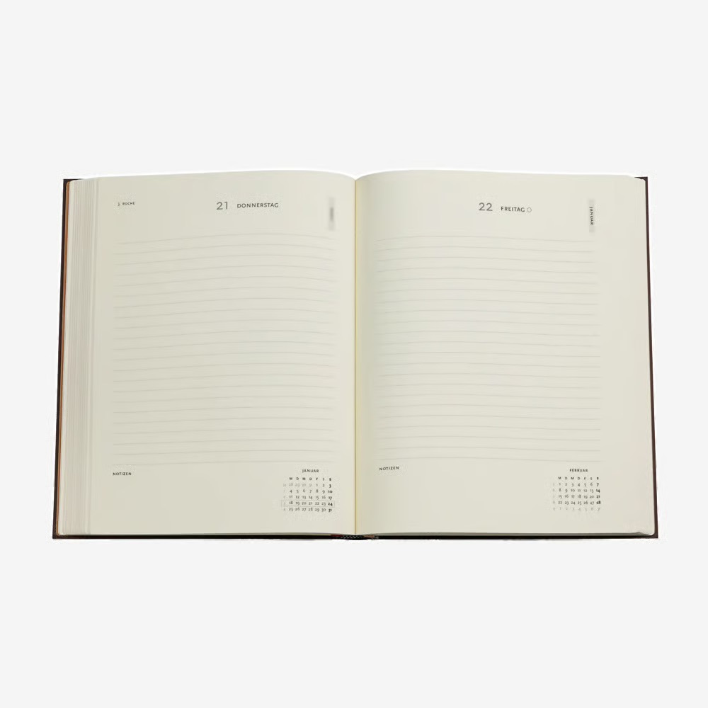 Paperblanks 2027 Black Edition Schlicht Softcover Ultra Tagesüberblick 12-Monatskalender