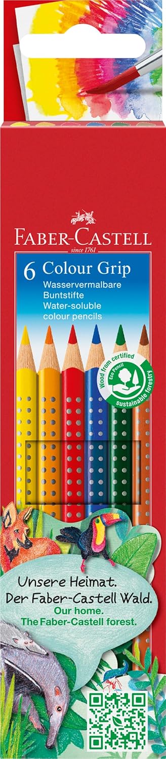 FABER-CASTELL Buntstifte Colour Grip, 6er-Kartonetui
