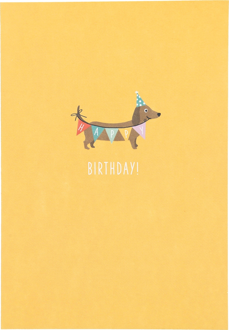 Besonders schön Klappkarte mit Naturpapier-Umschlag - 002 - "HAPPY BIRTHDAY!"
