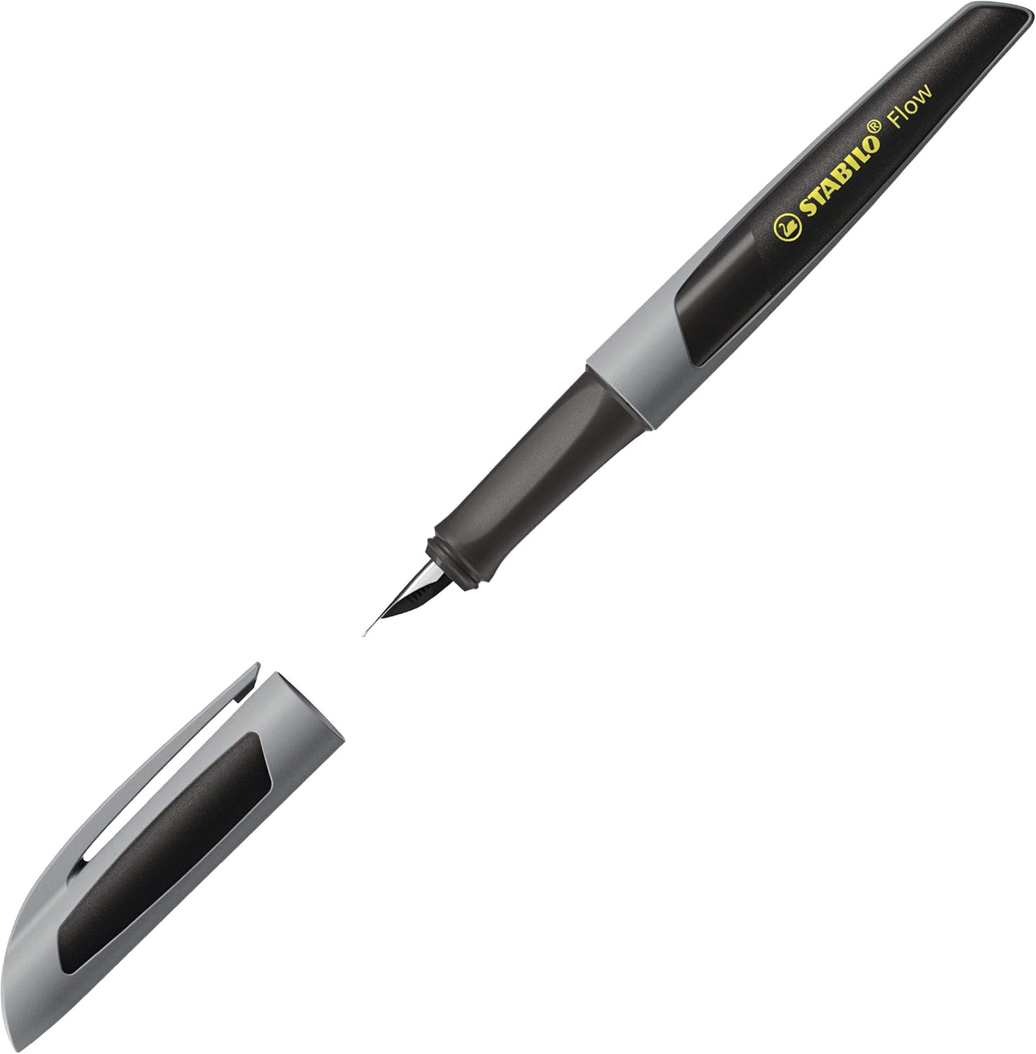 STABILO Füller Flow ACTIVE - Feder M, inkl. Patrone, Farbe: grau