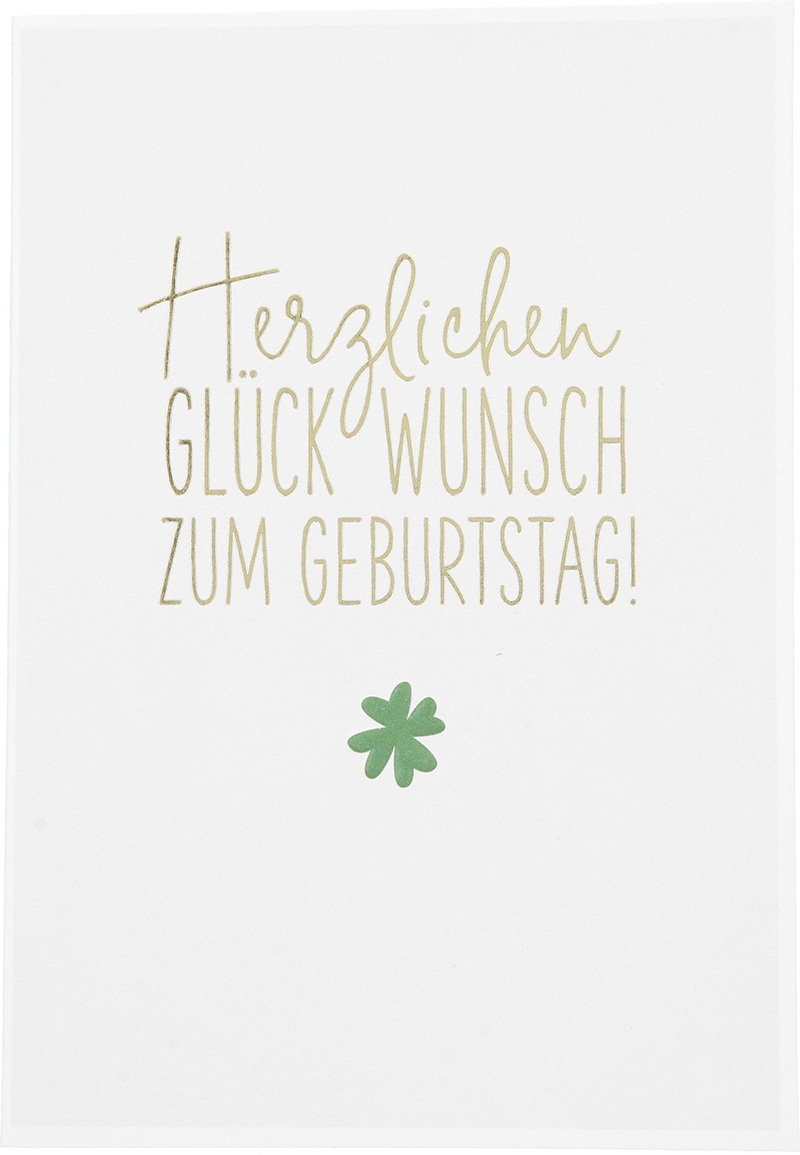 Besonders schön Klappkarte mit Naturpapier-Umschlag - 025 - "Herzlichen Glückwunsch zum Geburtstag!"