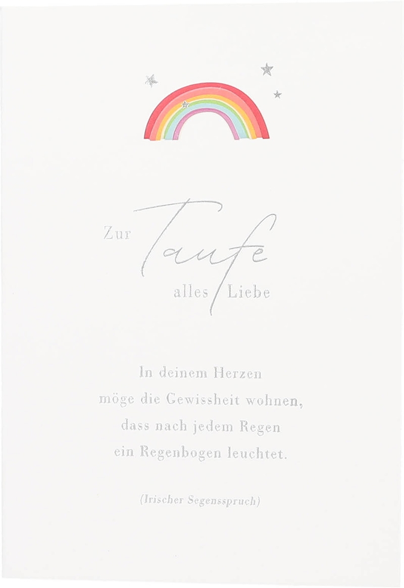 Besonders schön Klappkarte mit Naturpapier-Umschlag - 041 - "Zur Taufe alles Liebe! In deinem..."