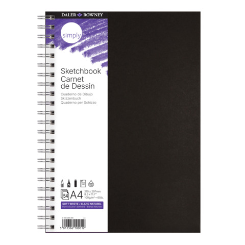 DALER ROWNEY Skizzenbuch, A4, 100g/m², 54 Blatt