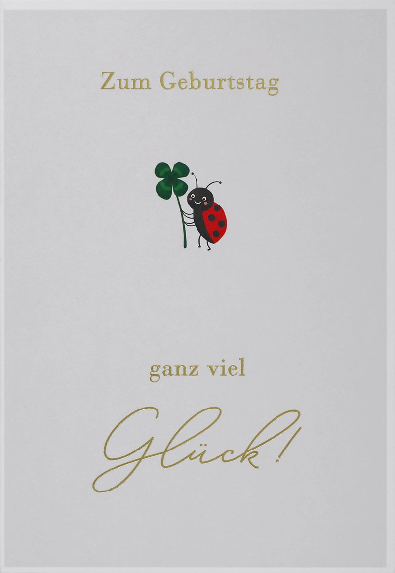 Besonders schön Klappkarte mit Naturpapier-Umschlag - 055 - "Zum Geburtstag ganz viel Glück!"