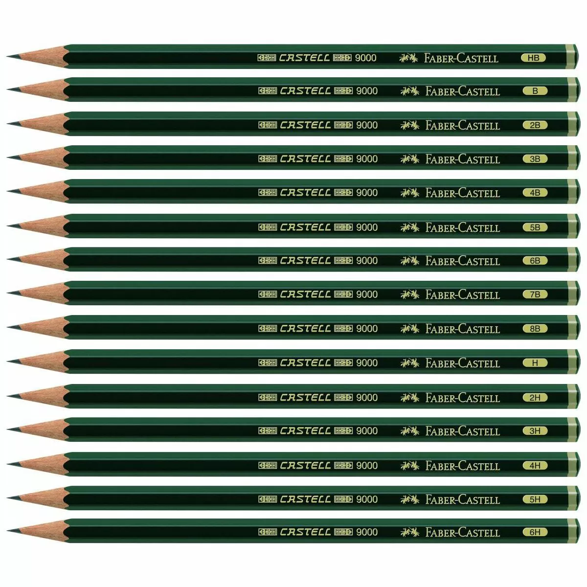 FABER-CASTELL Bleistift 9000, verschiedene Härtegrade