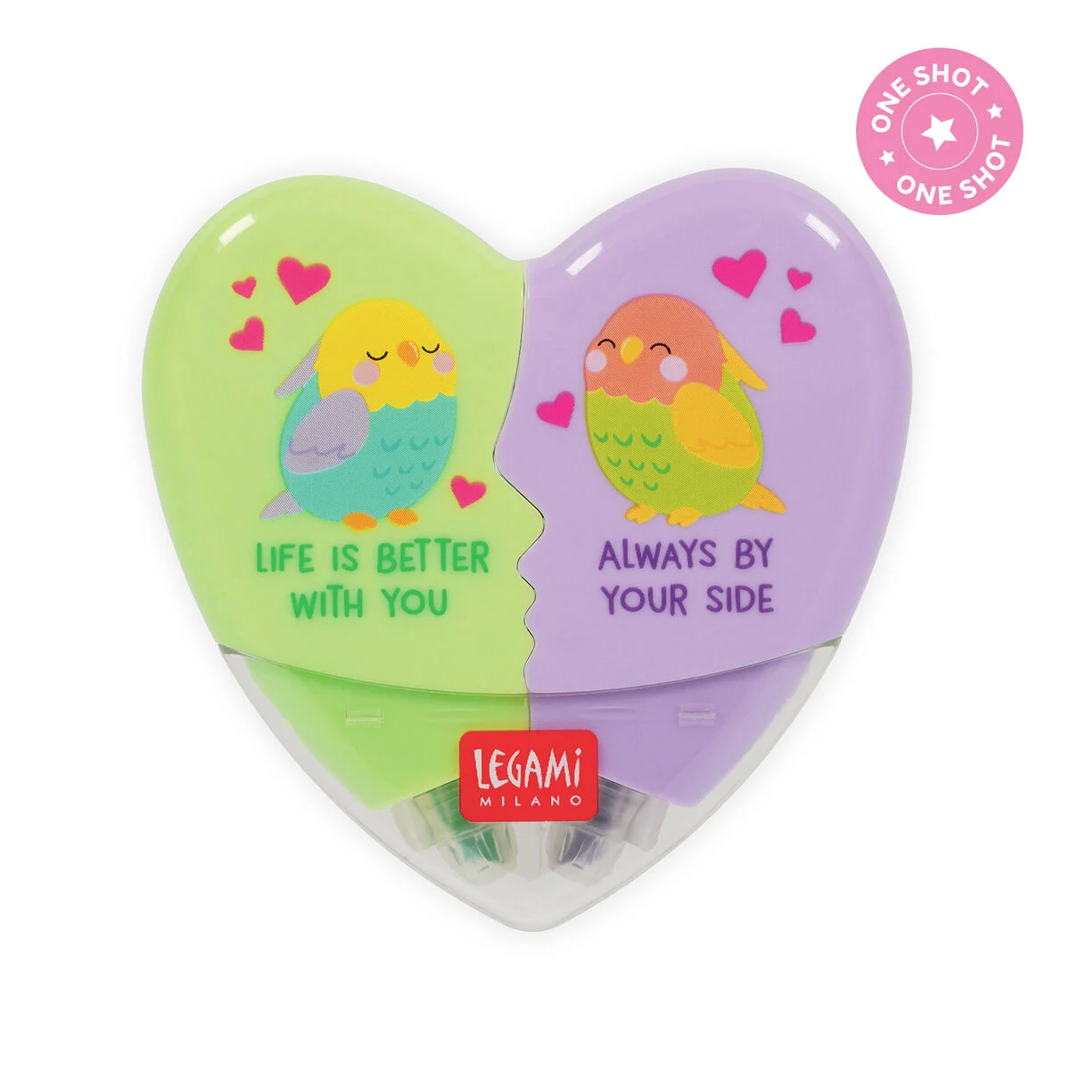 Legami - Heartlighter - Textmarker 2 in 1 - Love Birds - Better together