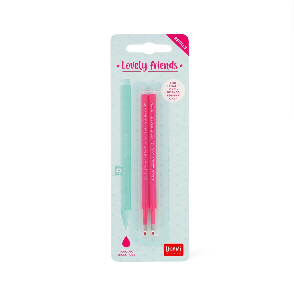 Legami Lovely Friends - 2 Ersatzminen - pink