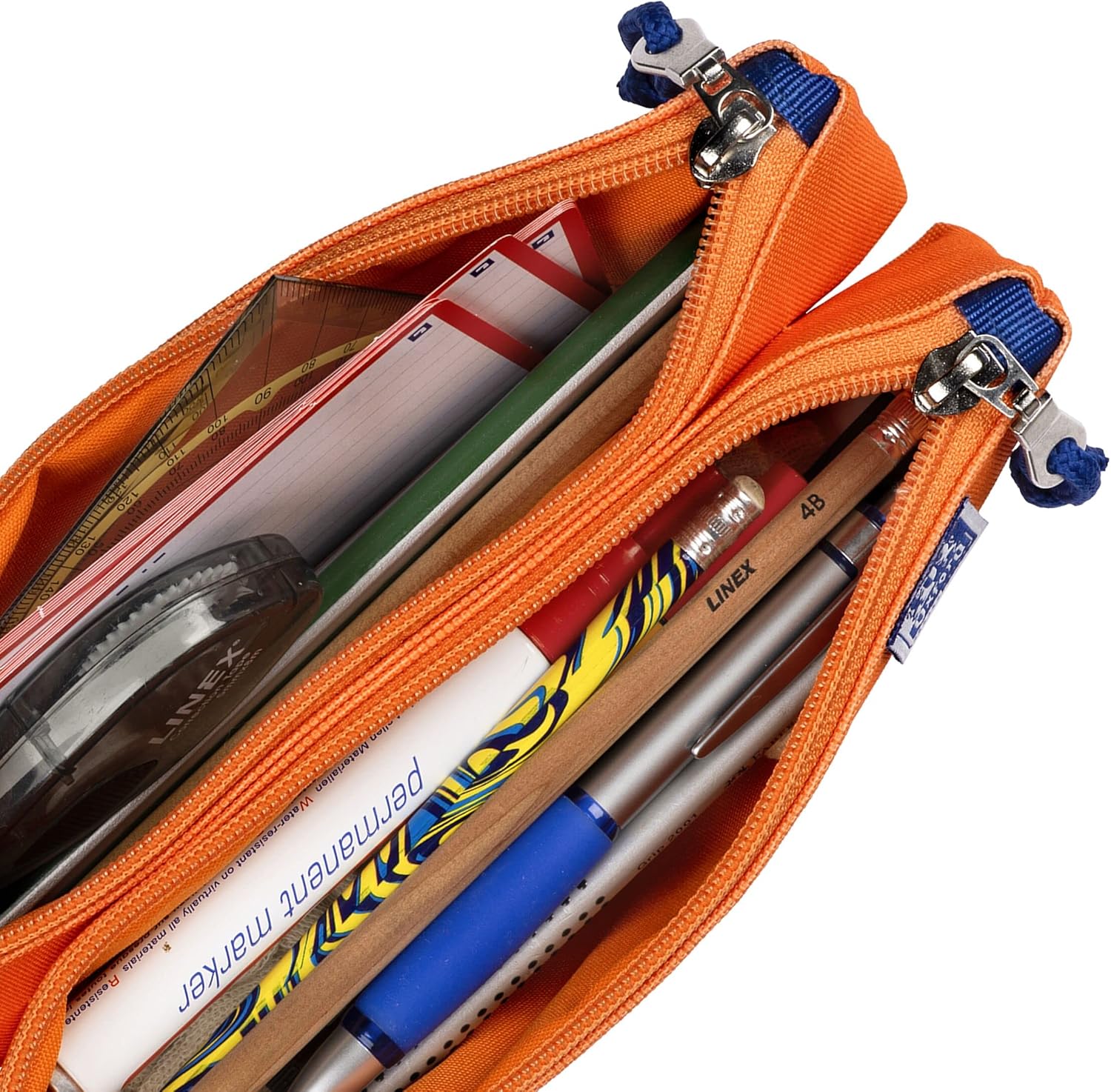 Oxford Federmäppchen mit Doppel-Fach, 2 Taschen, orange