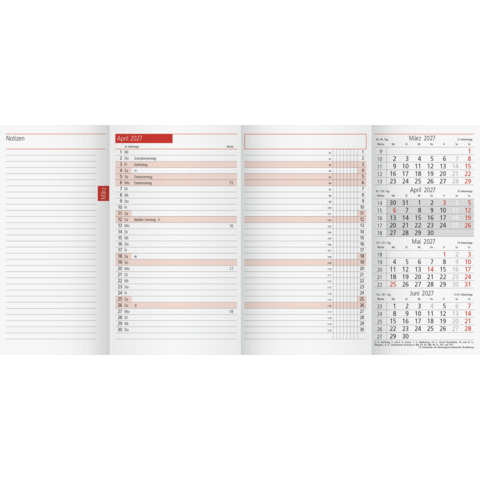 Rido/idé Monats-Ersatzkalendarium TM 12 2027 – Taschenkalender-Einlage, Karton-Umschlag