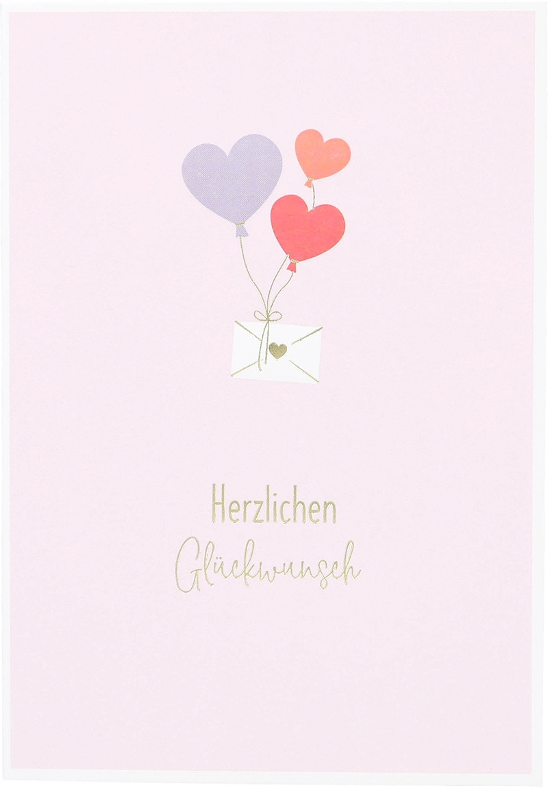 Besonders schön Klappkarte mit Naturpapier-Umschlag - 012 - "Herzlichen Glückwunsch"