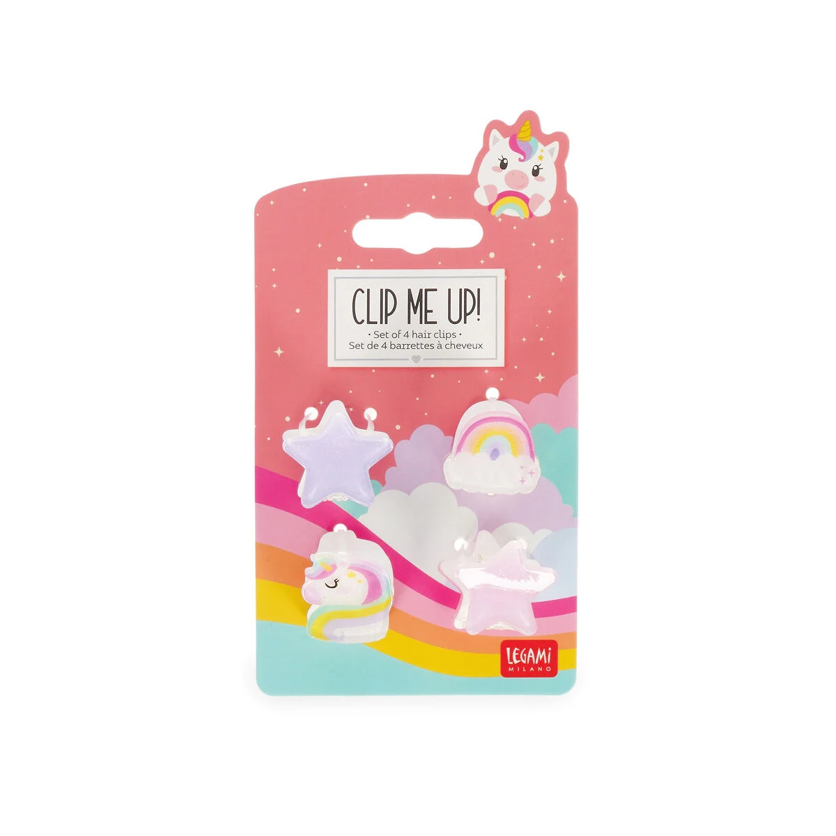 Legami Clip Me Up! - 4 Haarclip Set - Einhorn