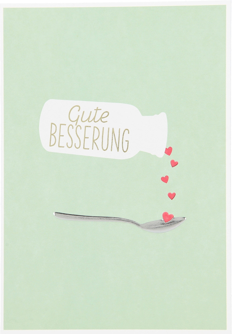 Besonders schön Klappkarte mit Naturpapier-Umschlag - 045 - "Gute Besserung"