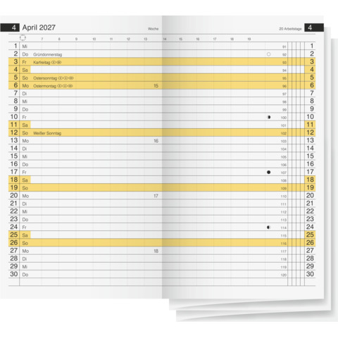 Rido/idé Monats-Ersatzkalendarium Miniplaner d 15 2027 – Taschenkalender-Einlage, Leporello-Falz