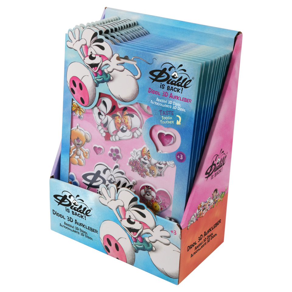 Diddl Sticker 3D, 1 Packung mit 2 Aufkleberbögen