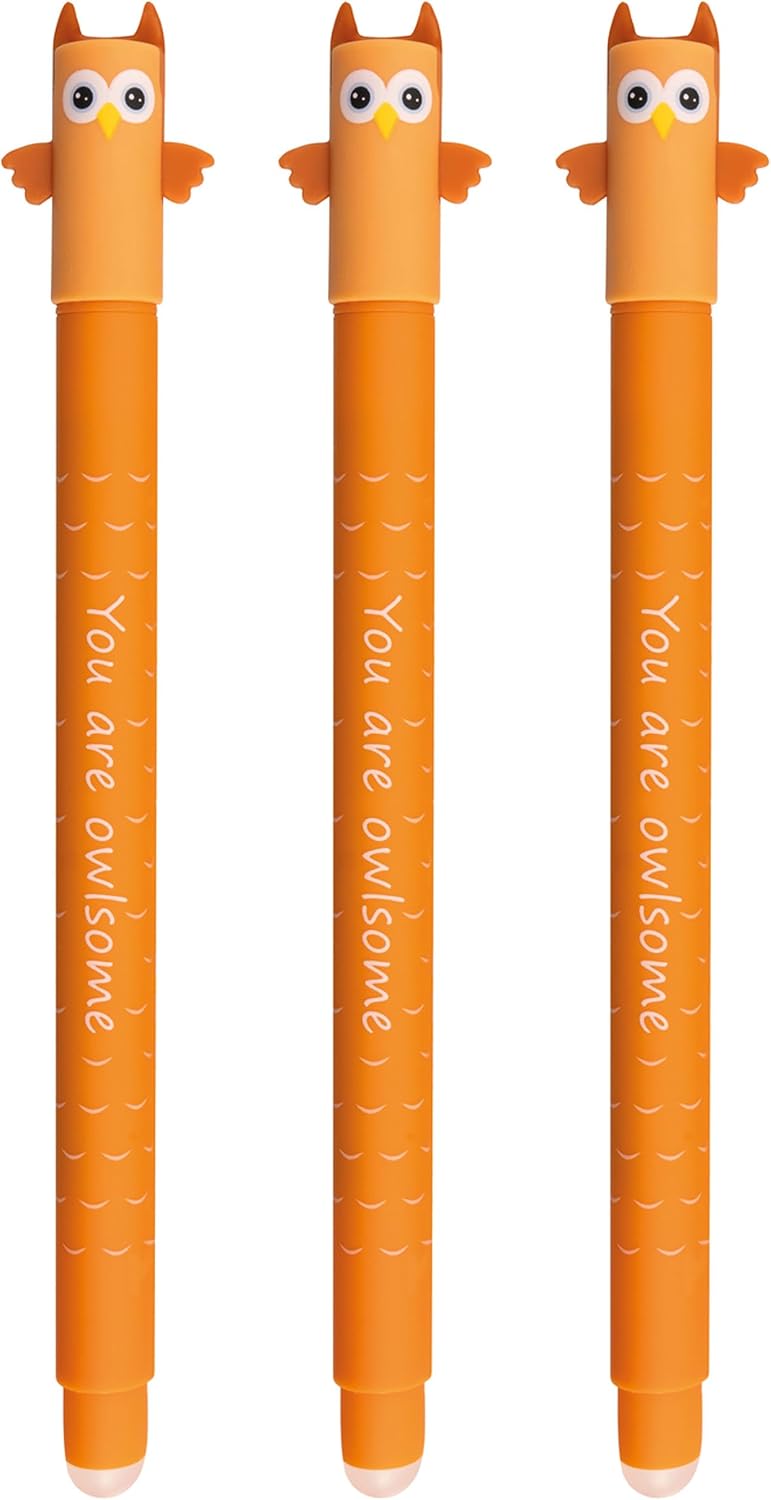 Animal Erase It - 3er Set - Eule - radierbare Gelstifte