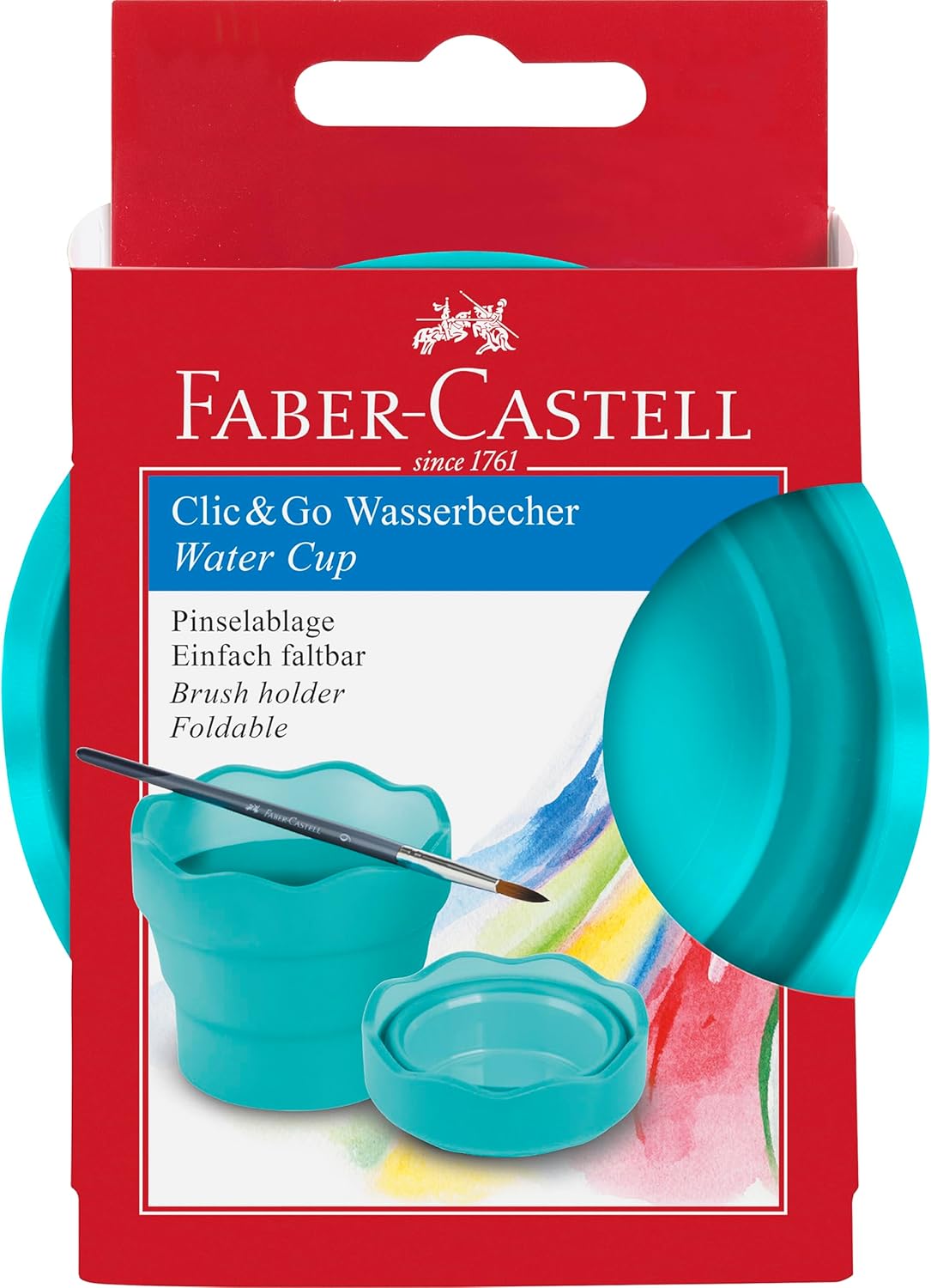 FABER-CASTELL Wasserbecher CLIC & GO, faltbar, türkis FABER-CASTELL Wasserbecher CLIC & GO, faltbar, türkis