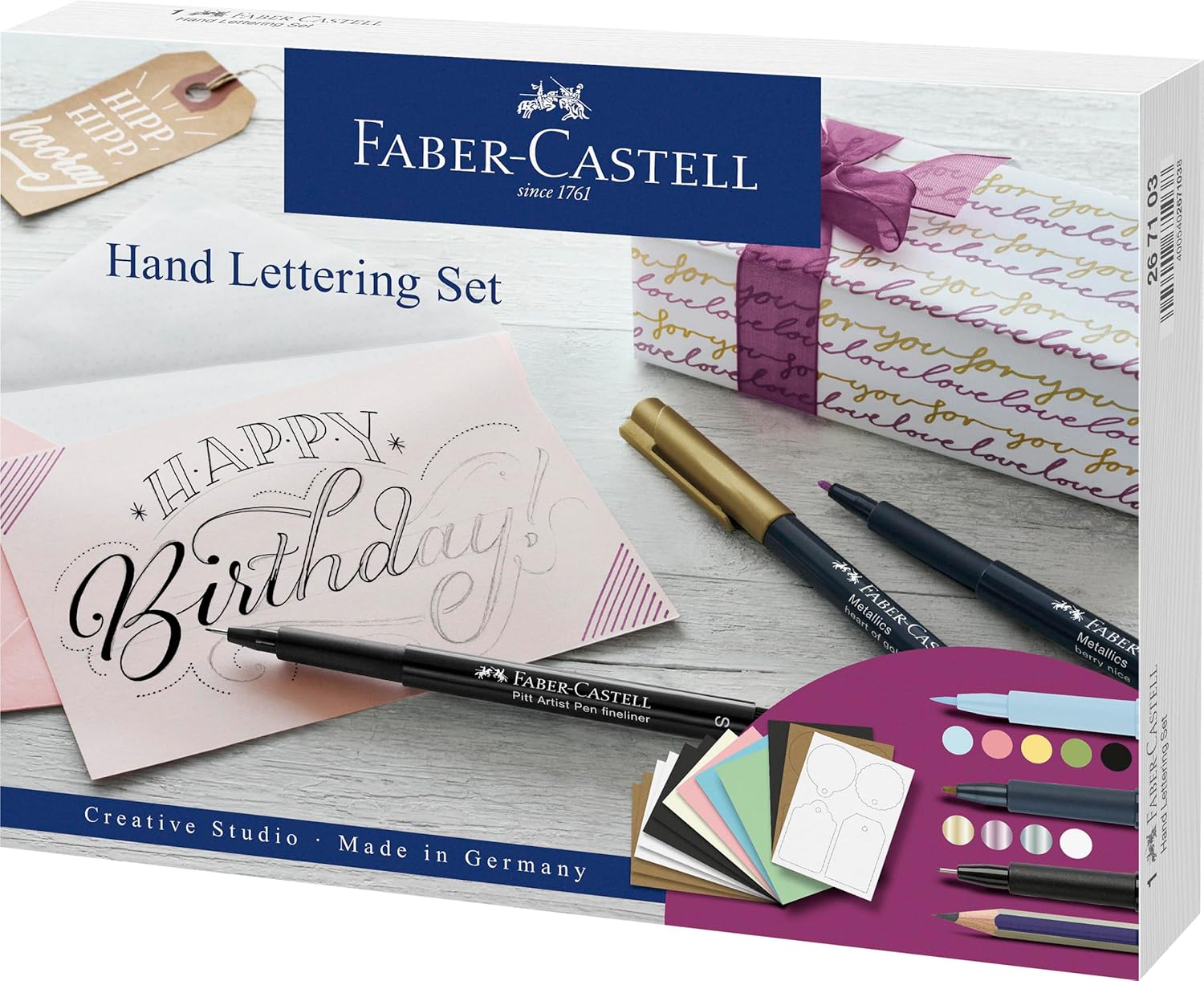 FABER-CASTELL Handlettering Schreibset, Tuschestift, Marker, Fineliner (12-teilig)