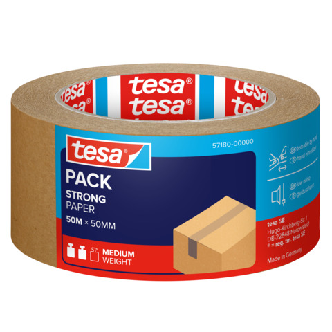TESA Packband ecoLogo®, Papier, 50 m x 50 mm, braun