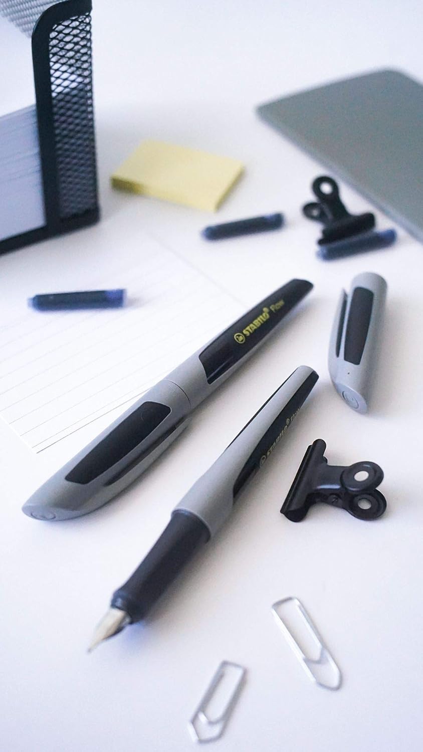 STABILO Füller Flow ACTIVE - Feder M, inkl. Patrone, Farbe: grau