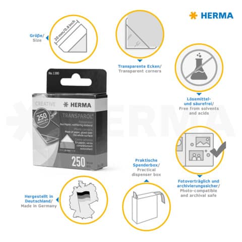 HERMA Fotoecken Transparol, 250 Stück