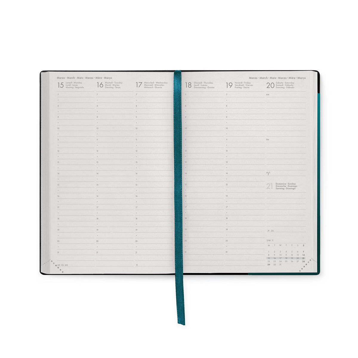 12-Month Medium Weekly Diary 2027 - Deep Teal
