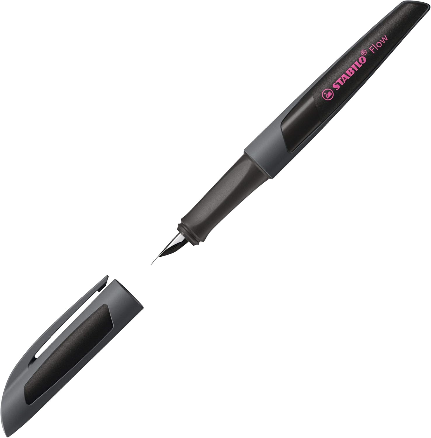 STABILO Füller Flow ACTIVE - Feder M, inkl. Patrone, Farbe: Anthrazit