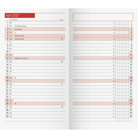 rido/idé Monats-Ersatzkalendarium TM 11 2027 – Taschenkalender-Einlage, Karton-Umschlag