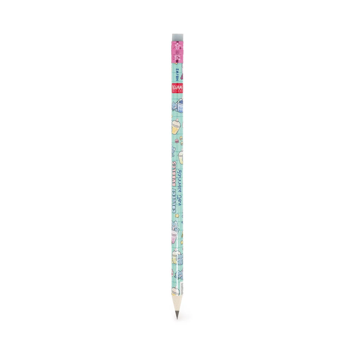 Legami Bleistift aus Recyclingpapier - Kitty - Härte: HB/2, mit Radiergummi