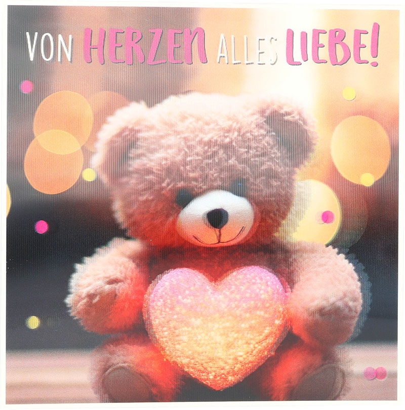 3D Musikkarte quadratisch - 029 - "Von Herzen alles Liebe!"