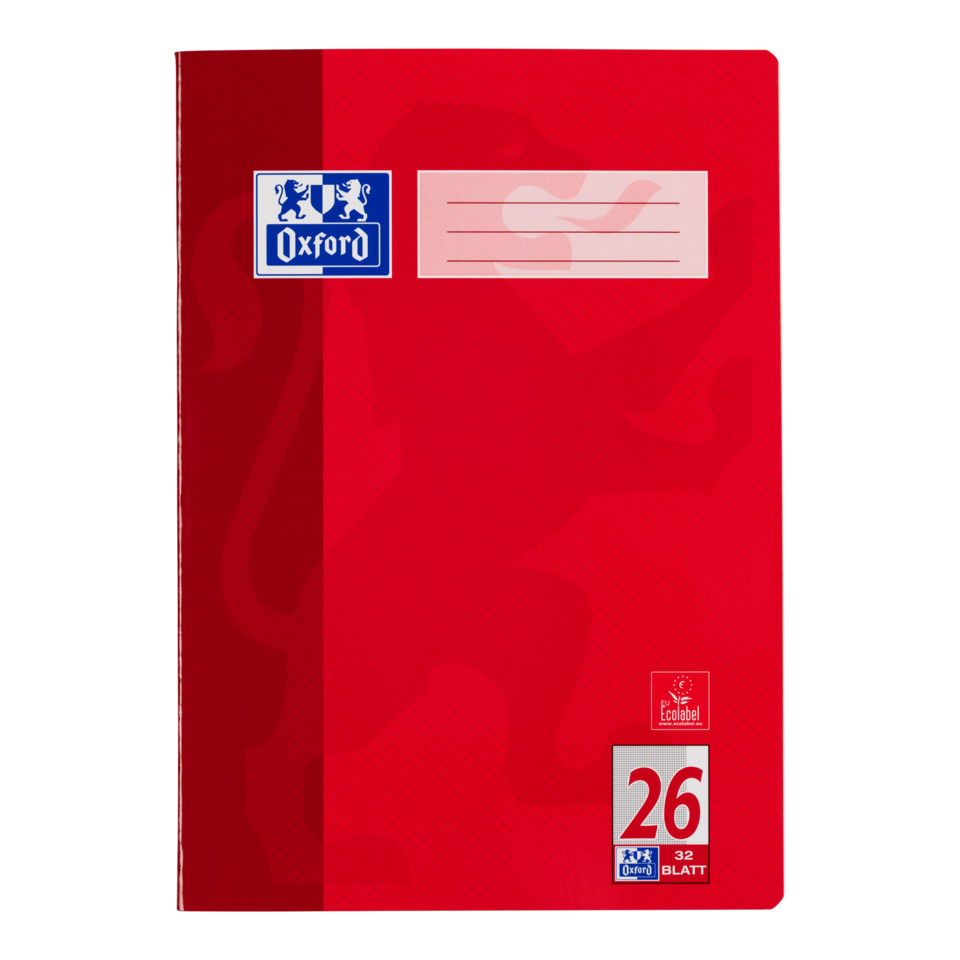 Oxford Heft, A4, 90g/m², 32 Blatt, Lin.26, kariert mit Rand