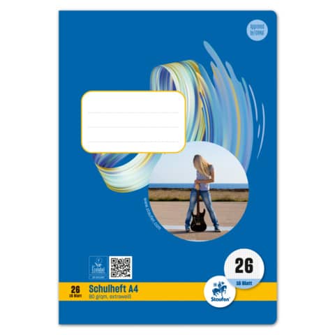 STAUFEN STYLE Heft, A4, 80g/m², 16 Blatt, Lin.26, kariert