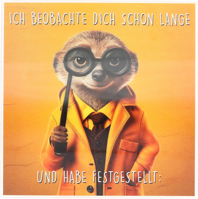 3D Musikkarte quadratisch - 001 - "Ich beobachte dich schon lange und ..."