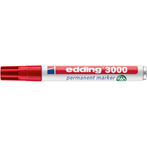 edding Permanentmarker 3000, Rundspitze, nachfüllbar, 1,5-3mm, rot