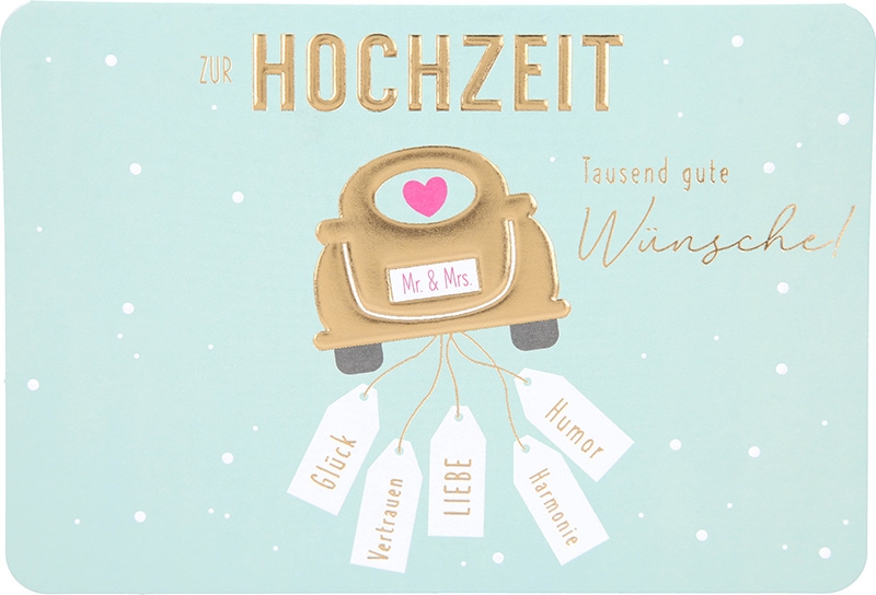 Kunterbunt Klappkarte 005 - Zur Hochzeit Tausend gute Wünsche! Kunterbunt Klappkarte 005 - Zur Hochzeit Tausend gute Wünsche!