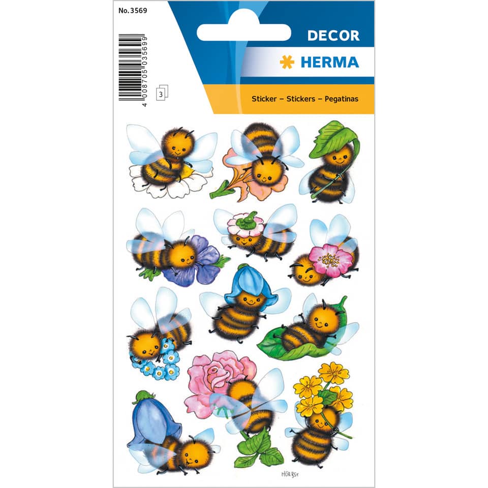 HERMA Decor Sticker Lustige Bienen, 36 Aufkleber - 3569