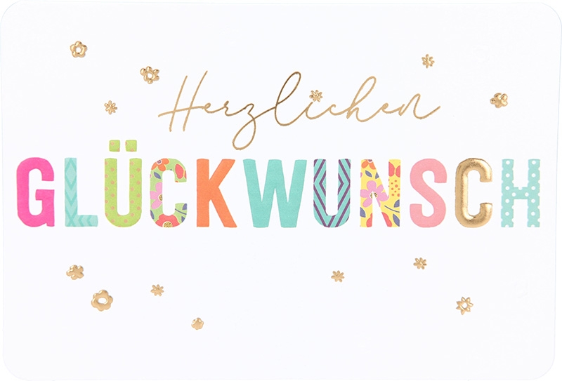 Kunterbunt Klappkarte 014  Herzlichen Glückwunsch Kunterbunt Klappkarte 014  Herzlichen Glückwunsch